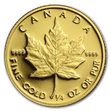 Gold Canadian Maple Leaf Coin 1989 - 1/4 oz